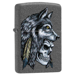 Zippo Wolf Skull Feather Design-Optics Force