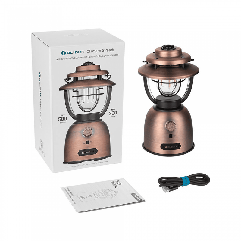 Olight Olantern Stretch Camping Light with Height Adjustable Light Head - Vintage Copper-Optics Force