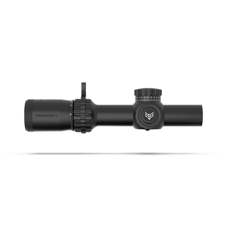 Swampfox Tomahawk II 1-4X24 SFP LPVO BFO Bright Fiber Optic Riflescope