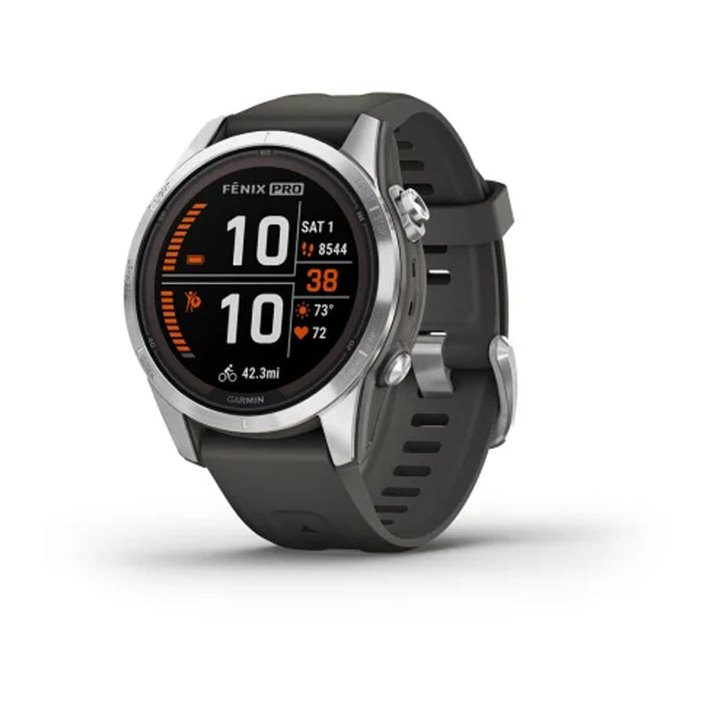 Garmin Fēnix® 7S Pro – Solar Edition Silver with Graphite Band 42mm-Optics Force