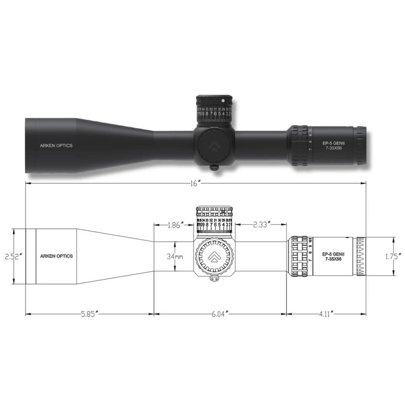 Arken Optics EP5 7-35X56 Gen 2 FFP Illuminated VPR