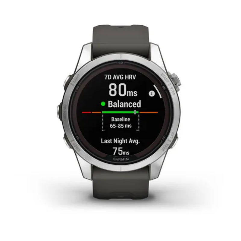 Garmin Fēnix® 7S Pro – Solar Edition Silver with Graphite Band 42mm-Optics Force