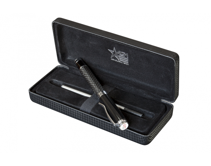 AGM Pen – "AGM" Ball Pen in Gift Box, Carbon-fiber Material, Color Grey, German ink-Optics Force