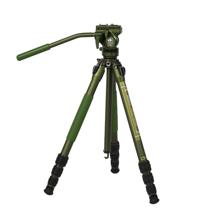 SIRUI CT04 Pilot Series Tripod with CT5 Fluid Head Dark Green-Optics Force