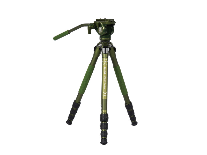 SIRUI CT04 Pilot Series Tripod with CT5 Fluid Head Dark Green-Optics Force