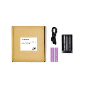 DNT Optics 2x 21700 Flat Top Batteries w/ Charger