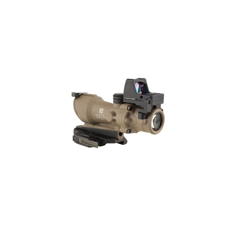 Trijicon 100555 ACOG ECOS Combo Flat Dark Earth 4x32mm Illuminated Amber Crosshair .223 BDC Reticle