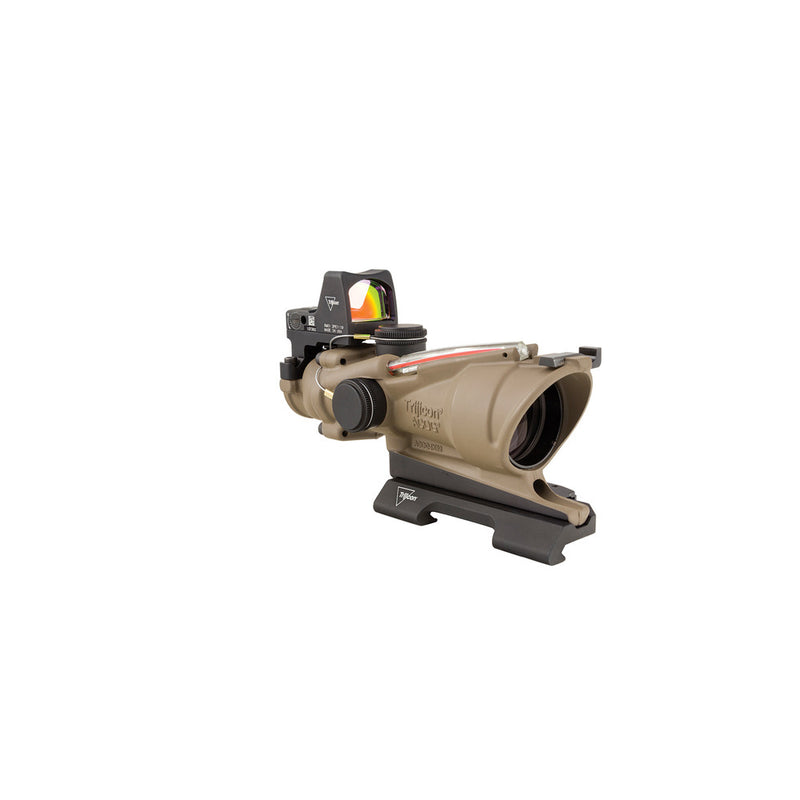Trijicon 100553 ACOG ECOS Combo Flat Dark Earth 4x32mm Illuminated Red Crosshair .223 BDC Reticle