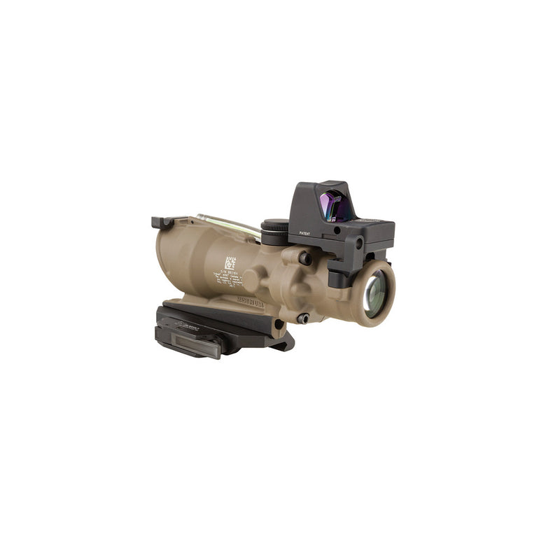Trijicon 100554 ACOG ECOS Combo Flat Dark Earth 4x32mm Illuminated Green Crosshair .223/5.56 BDC Reticle