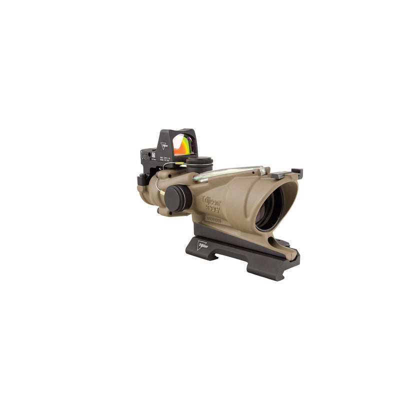 Trijicon 100554 ACOG ECOS Combo Flat Dark Earth 4x32mm Illuminated Green Crosshair .223/5.56 BDC Reticle