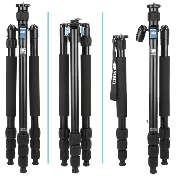 SIRUI W Series Water\Dust Proof Tripods (Converts to a Monopod, has a low profile split center column) 4 leg sections-Optics Force