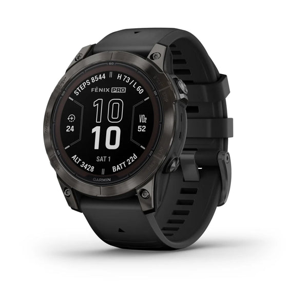 Garmin Fēnix® 7 Pro – Sapphire Solar Edition 47mm-Carbon Gray DLC Titanium with Black Band-Optics Force