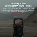 Osight XR Enclosed Red Dot Sight with Ruggedized Miniature Reflex Footprint and 2/6+32 MOA Multi-Reticle System