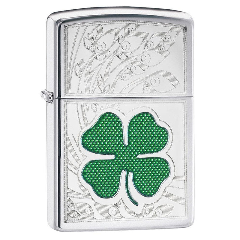 Zippo Clover High Polish Chrome Design-Optics Force