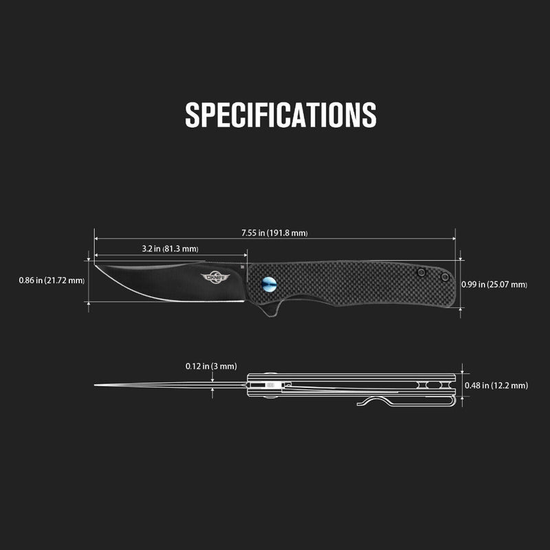 Olight Oknife Chital Folding Knife EDC Knife,G10 Handle & Pocket Clip for Hiking-Optics Force