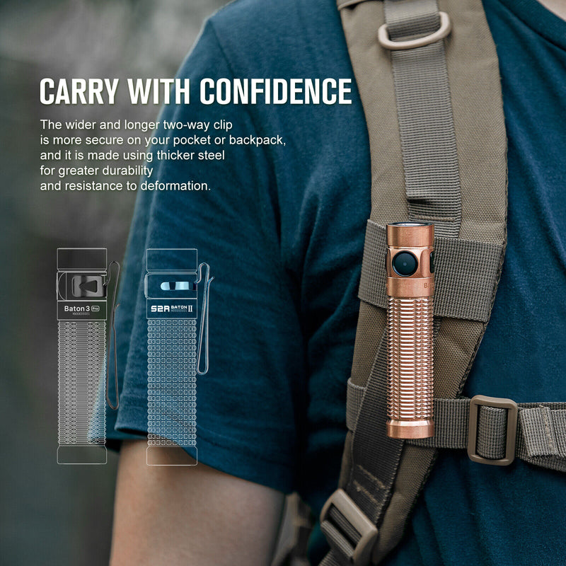 Olight Baton 3 Pro CW 1500 lumens Rechargeable Flashlight with MCC3 Pocket light-Optics Force