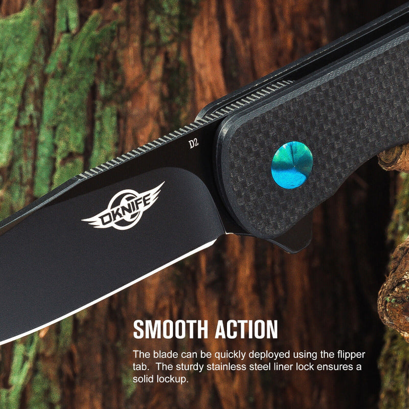 Olight Oknife Chital Folding Knife EDC Knife,G10 Handle & Pocket Clip for Hiking-Optics Force