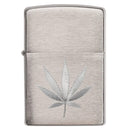 Zippo Chrome Marijuana Leaf Design-Optics Force
