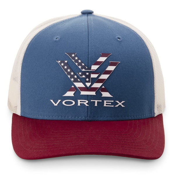 Vortex Stars Over Stripes Cap-Red White Blue-Optics Force