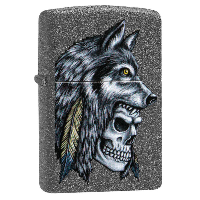 Zippo Wolf Skull Feather Design-Optics Force