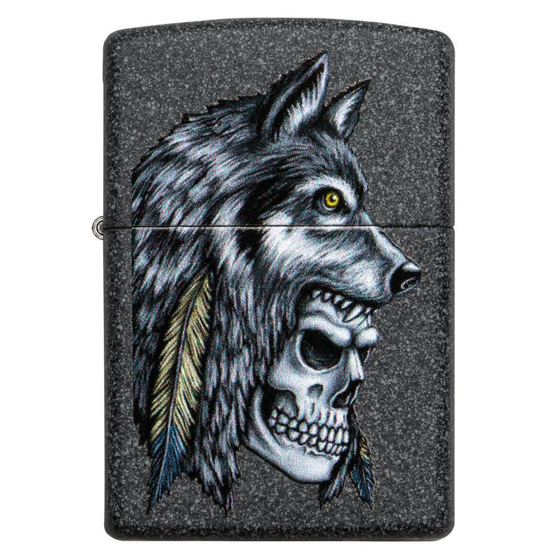 Zippo Wolf Skull Feather Design-Optics Force