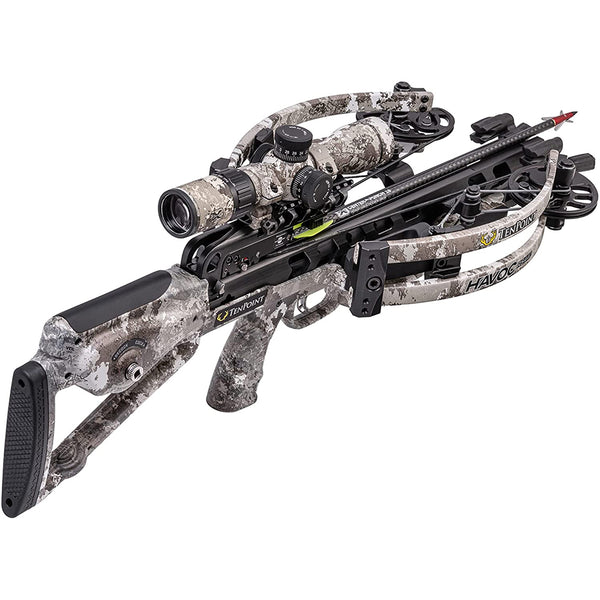 TenPoint Havoc RS440 Crossbow, Veil Alpine - 440 FPS - Equipped with 100-Yard EVO-X Marksman Elite Scope + ACUslide Cocking & De-Cocking System - Reverse-Draw Design Creates Fastest Compact Crossbow-Optics Force