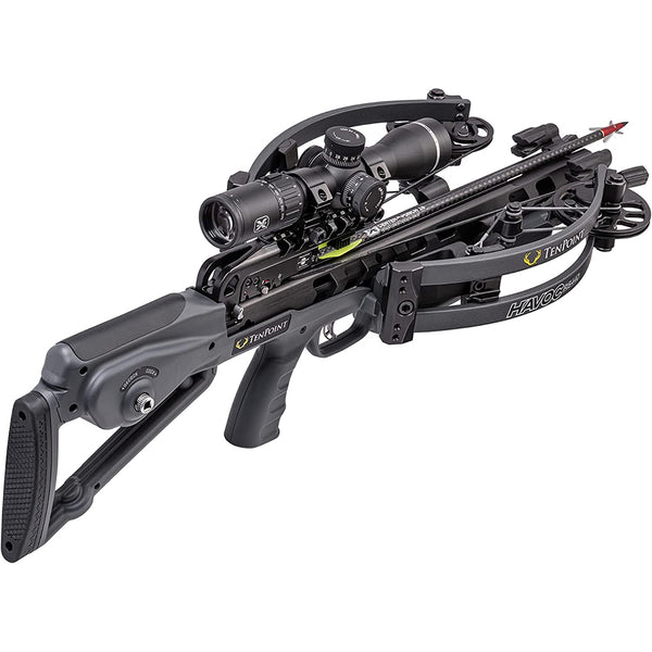 TenPoint Havoc RS440 Crossbow, Graphite - 440 FPS - Equipped with 100-Yard EVO-X Marksman Elite Scope + ACUslide Cocking & De-Cocking System - Reverse-Draw Design Creates Fastest Compact Crossbow-Optics Force