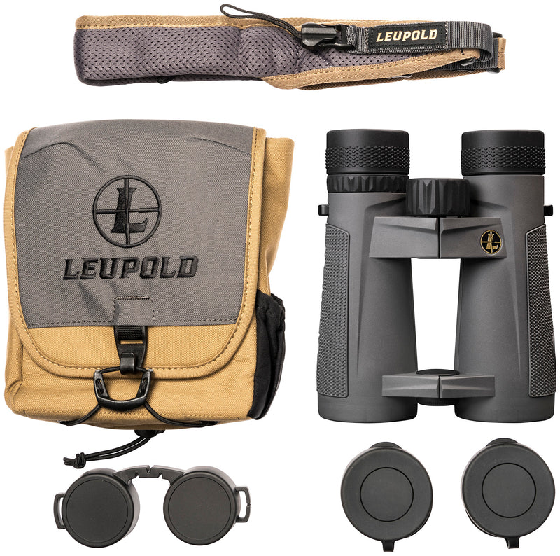 Leupold 174481 Binocular BX-5 Santiam HD 8x42mm Roof Prism Shadow Gray Armor Coated Aluminum Features Tripod Ready-Optics Force