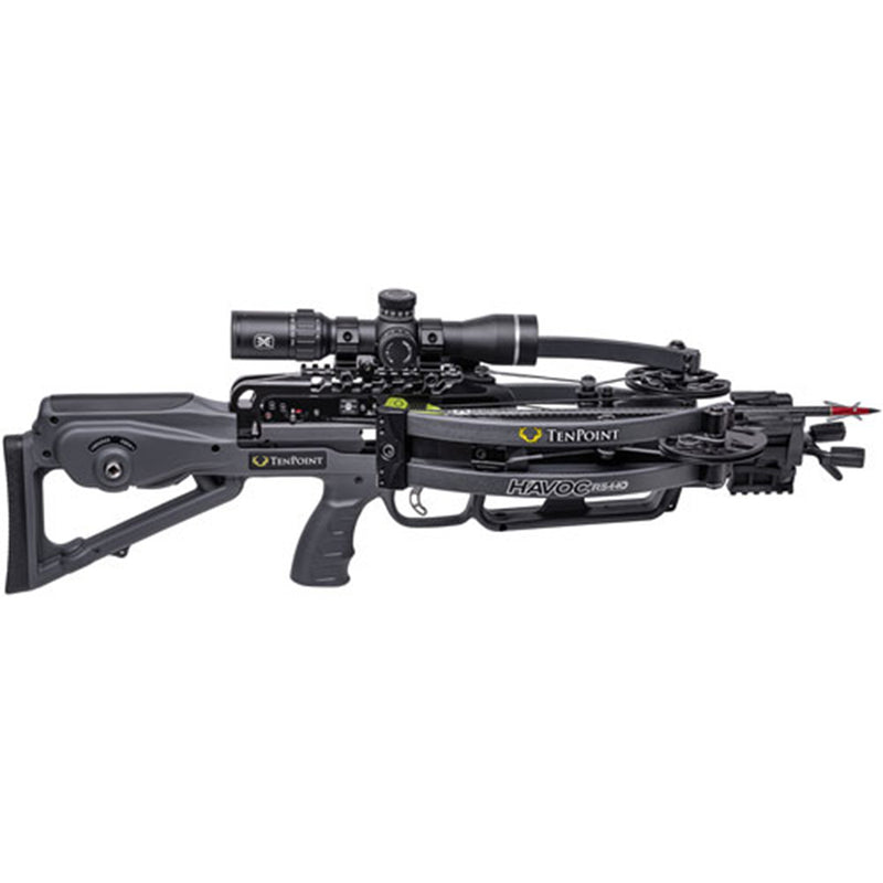 TenPoint Havoc RS440 Crossbow, Graphite - 440 FPS - Equipped with 100-Yard EVO-X Marksman Elite Scope + ACUslide Cocking & De-Cocking System - Reverse-Draw Design Creates Fastest Compact Crossbow-Optics Force