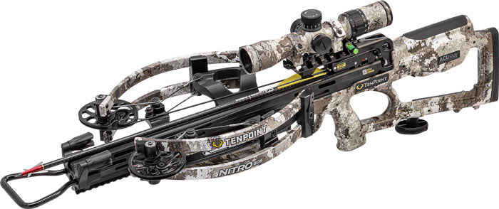 TenPoint Nitro 505 Crossbow, Veil Alpine - 505 FPS - Equipped with 100-Yard EVO-X Marksman Elite Scope + ACUslide Cocking & De-Cocking System - Reverse-Draw Design-Optics Force