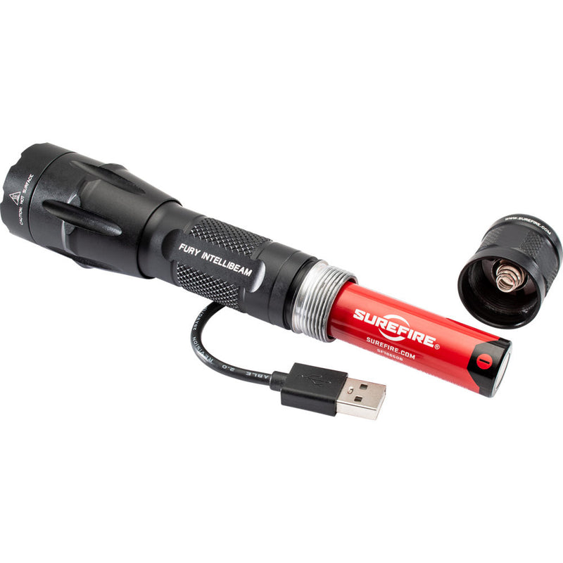 Surefire Fury IntelLibeam® Auto-Adjusting Dual Fuel LED Flashlight-Optics Force