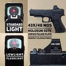 C&H Precision Adapter For Holosun HS507K/ HS407K Fits GLOCK 43X / 48 MOS-Optics Force